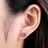 Bohemian 925 Sterling Silver Earrings - 7mm Hollow Ball Pendant, 24k Gold Plated Studs, Fine Jewelry Gift - 2 of 4