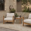 LuxenHome Outdoor Acacia Wood with Rope Sides Club Armchair with Cushions Brown - 3 of 4