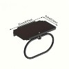 Ridstar A Black Metal Towel Rack With A Modern, Minimalist Design And Oval Towel Rings With Built-In Shelves - 3 of 4