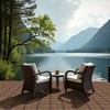 11 Pieces of 11.7" x 11.7" Textured Plastic Wood Deck Tiles for Outdoor Terrace Flooring, Brown - 2 of 4