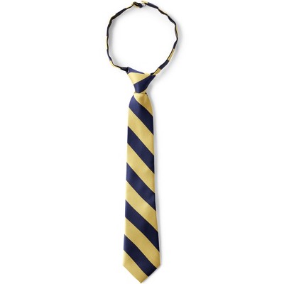 Lands' End Kids Stripe Pre Tied Tie - Small - Classic Navy/gold Stripe ...