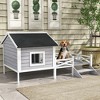 PawHut Small/Medium Dog House with Porch for Expansive Size, Wooden Elevated Dog Shelter, 67" - 2 of 4