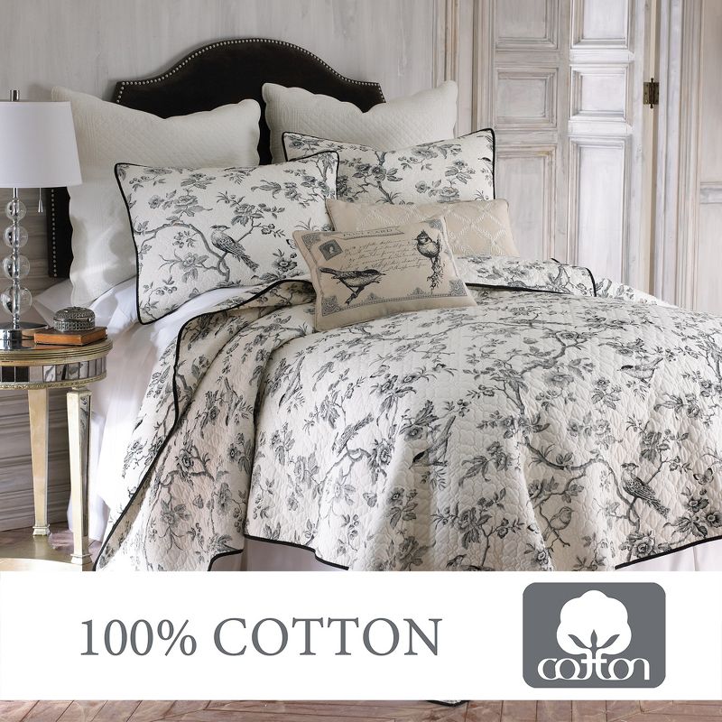 Black Toile Quilt and Pillow Sham Set - Levtex Home, 4 of 6