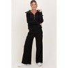 Pinkblush Black Ribbed Half Zip Pullover Wide Leg Pant Maternity Set - 2 of 4