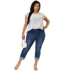Agnes Orinda Women's Plus Size Floral Ruffle Short Sleeve Chiffon Round Neck Casual Summer Blouses - 3 of 4