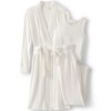 Lands' End Women's Cozy 3 Piece Pajama Set - Robe Top and Pants - 3 of 4