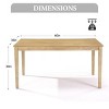 60" Farmhouse Dining Table with MDF Veneer Top & Solid Wood Legs,Classic White Washed Finish Table for Kitchen/Dining Room-The Pop Home - 4 of 4