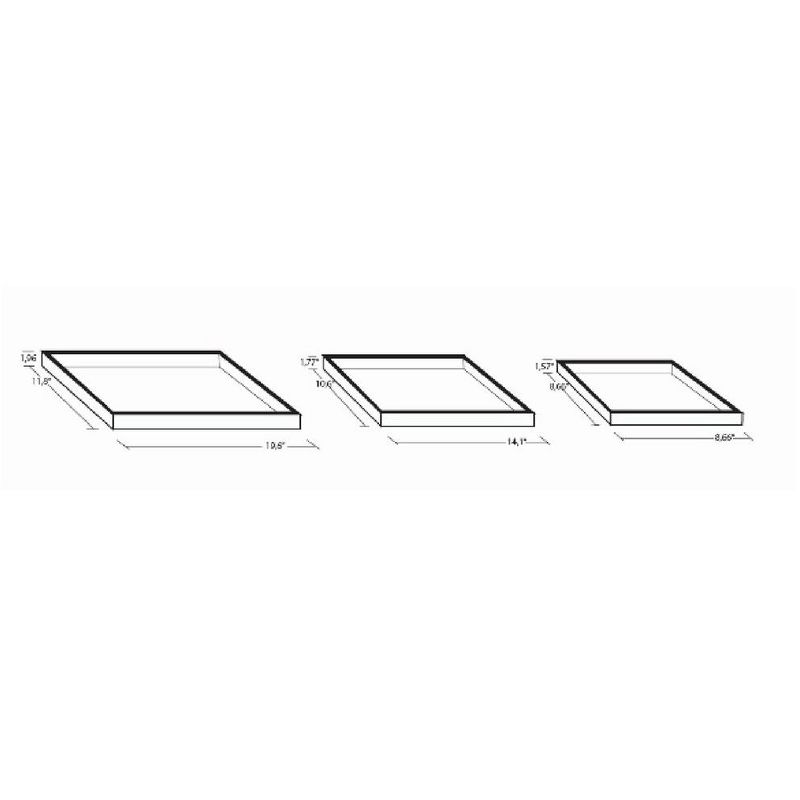 Mark & Day Brezovo 2"H x 12"W x 20"D, 2"H x 11"W x 14"D, 2"H x 9"W x 9"D Glam White Decorative Trays and Platters, 4 of 5