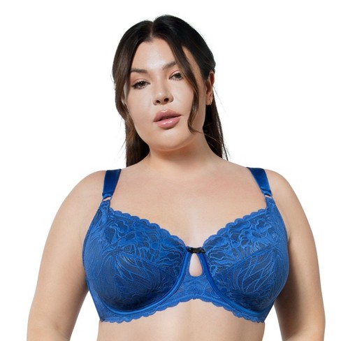 Parfait Women's Charlotte Lace Unlined Bra - Sapphire - 32j : Target