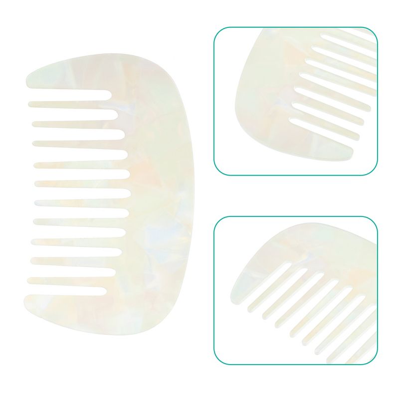 Unique Bargains Anti-Static Pocket Size Wide Tooth for Thick Curly Hair Detangling Comb 1 Pc, 3 of 7