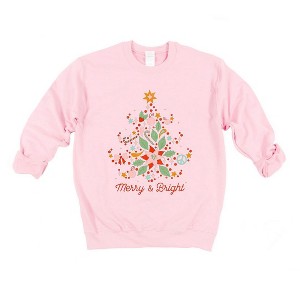 Simply Sage Market Women's Graphic Sweatshirt Merry and Bright Tree Grunge - 1 of 3