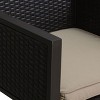 PAGED Patio Aluminium Bar Stool, Modern Swivel Bar Chair with Diamond Check Backrest and Rolled Armrests for Garden, Kitchen, Dining Room - 3 of 4