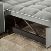 ORRD Foldable Double Seat Recliner Sofa Bed, Velvet Pull-Out Sleeper with USB Port & Side Pockets - 4 of 4