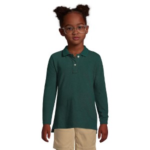 Lands' End School Uniform Kids Long Sleeve Feminine Fit Mesh Polo Shirt - 1 of 3