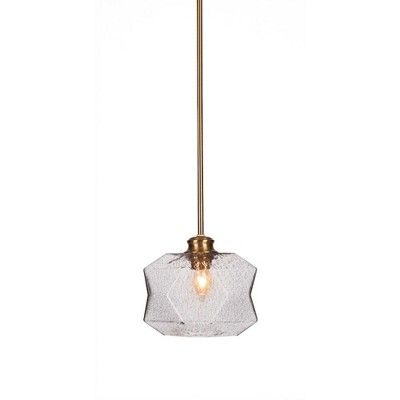 Toltec Lighting Rocklin 1 - Light Pendant in  New Aged Brass with 8.75" Smoke Shade