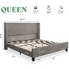 AMERLIFE Upholstered Bed Frame with 50.8" Tall Headboard - 2 of 3