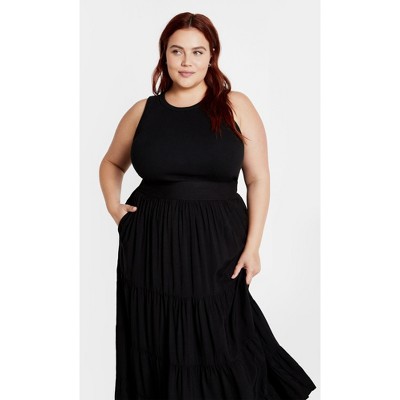 Women's Plus Size Piper Plain Skirt - black | CITY CHIC
