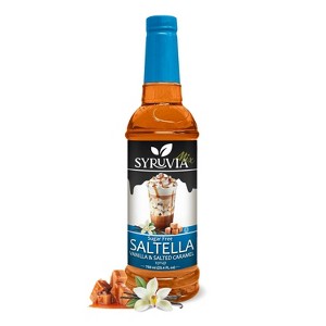Syruvia Sugar Free SALTELLA Syrup Vanilla Salted Caramel for Coffee 25.4 fl oz Premium Coffee Flavoring Syrup - 1 of 4
