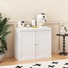 Dexmalle Small Kitchen Storage Cabinet with Double Doors,White - 3 of 4