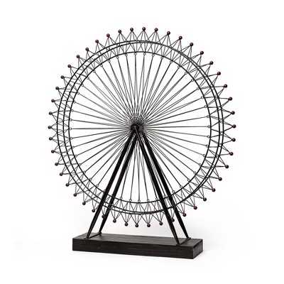 HomeRoots Metal And Wood London Eye Moveable Sculpture