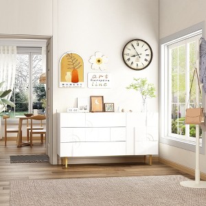 Famapy White Wooden 3 Drawer Chest Drawers Dresser Storage Cabinet Home Organization - 1 of 4