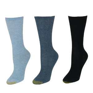 Gold Toe Women's Non Binding Ribbed Crew Socks (3 Pair Pack) - 1 of 4