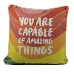 Home Decor Brights You Are Capable Pillow  -  One Pillow 12 Inches -  Encourage Positive  -  Sdbyac  -  Cotton  -  Multicolored