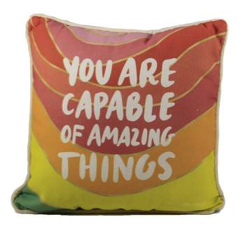 Home Decor 12.0 Inch Brights You Are Capable Pillow Encourage Positive Throw Pillows