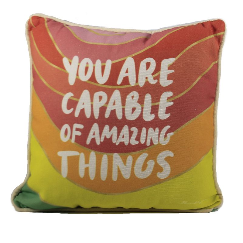 Home Decor 12.0 Inch Brights You Are Capable Pillow Encourage Positive Throw Pillows, 1 of 4