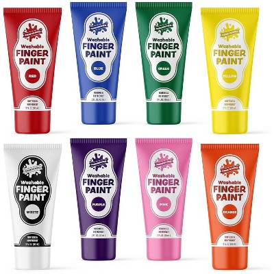 Imagination Works Washable Finger Paint for Kids, Variety 8 Pack