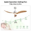 BestParts 52" Modern Wooden Ceiling Fan with White Motor - 6-Speed, Quiet Operation, Eco-Friendly Design - 2 of 4