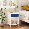 QingMoon Modern Nightstand, with Open Storage Shelf, Wood End Side Table Toddler Nightstand, for Bedroom Living Room - 2 of 4