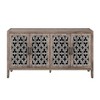 ORRD Antique Black Hollow 4-Door Cabinet, American Country Style – Perfect for Living Room, TV, or Kitchen - 4 of 4
