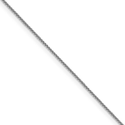 Black Bow Jewelry 1mm 18k White Gold Diamond Cut Spiga Chain Necklace