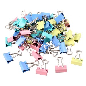Unique Bargains Metal Office Assorted Color Paper Document Binder Clips 60pcs Colorful - 1 of 4