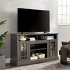 58.25" Rustic TV Stand For TVs Up To 65'', Modern Media Entertainment Center Console Table With Open Storage Shelves & Glass Door Closed Cabinets - 2 of 4