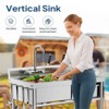 Winado 36 in. Stainless Steel Freestanding Single Bowl Sink Laundry/Utility Sink in Silver with Drawer & Hanging Hook - 3 of 4