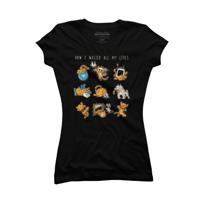 Junior's Design By Humans How I Wasted All My Lives By LetterQ T-Shirt