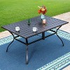 7pc Patio Dining Set with Rattan Arm Chairs & Rectangle Steel Table - Captiva Designs - 2 of 4