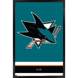 Trends International NHL San Jose Sharks - Logo 21 Framed Wall Poster Prints - 1 of 4