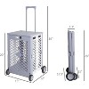55L Foldable Outdoor Serving Carts with Wheels, Portable Updated Utility Tools with Lid Rolling Crate - The Pop Home - 2 of 4