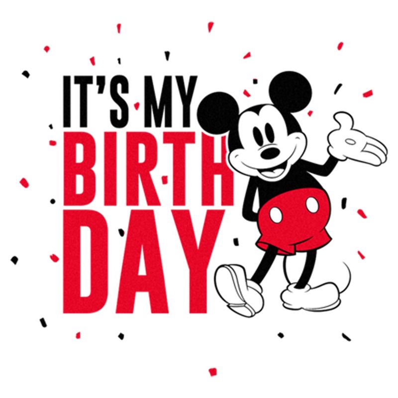 Men's Mickey & Friends It's My Birthday Retro Mouse T-Shirt, 2 of 6
