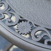 Outdoor Cast Aluminum Round Table with 1.97" Umbrella Hole - Brown - Captiva Designs: Fade & Water-Resistant Patio Table - 3 of 4
