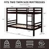 INFURNIC Beds Twin Over Twin Bunk Bed with High Guardrails Sturdy Wood Frame and Ladder for Kids Teens, Black, 79.13"*43.31"*61.81" - 4 of 4