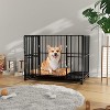 Dog Crate, Heavy Duty Stainless Steel Dog Kennel Indoor Escape Proof with Wheels and Removable Tray, Dog Cage Stackable - 3 of 4