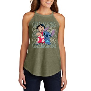 Women's - Lilo and Stitch - Ohana Repeated Graphic High Neck Tank - 1 of 2