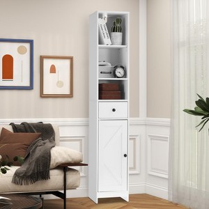 Tall Bathroom Storage Cabinet, 66.9" Modern Freestanding Cabinet with Open Shelf, Drawer & Door for Bathroom Organization, Storage Cabinet - 1 of 4