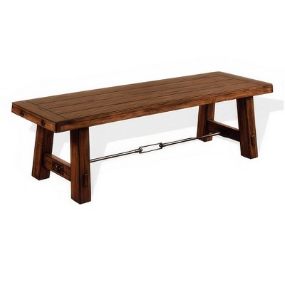 Royal Hampton Reggie Dining Bench, Mahogany Wood, Turnbuckle Accents, 64 Inch