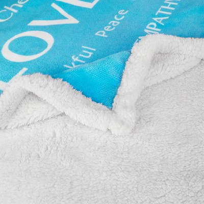 Light Blue Reversible Sherpa Fleece Kids Blanket