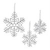 Glittered Wire Snowflake Christmas Ornament – 16.25"H Silver Holiday Hanging (Set of 12) by Melrose - 2 of 4